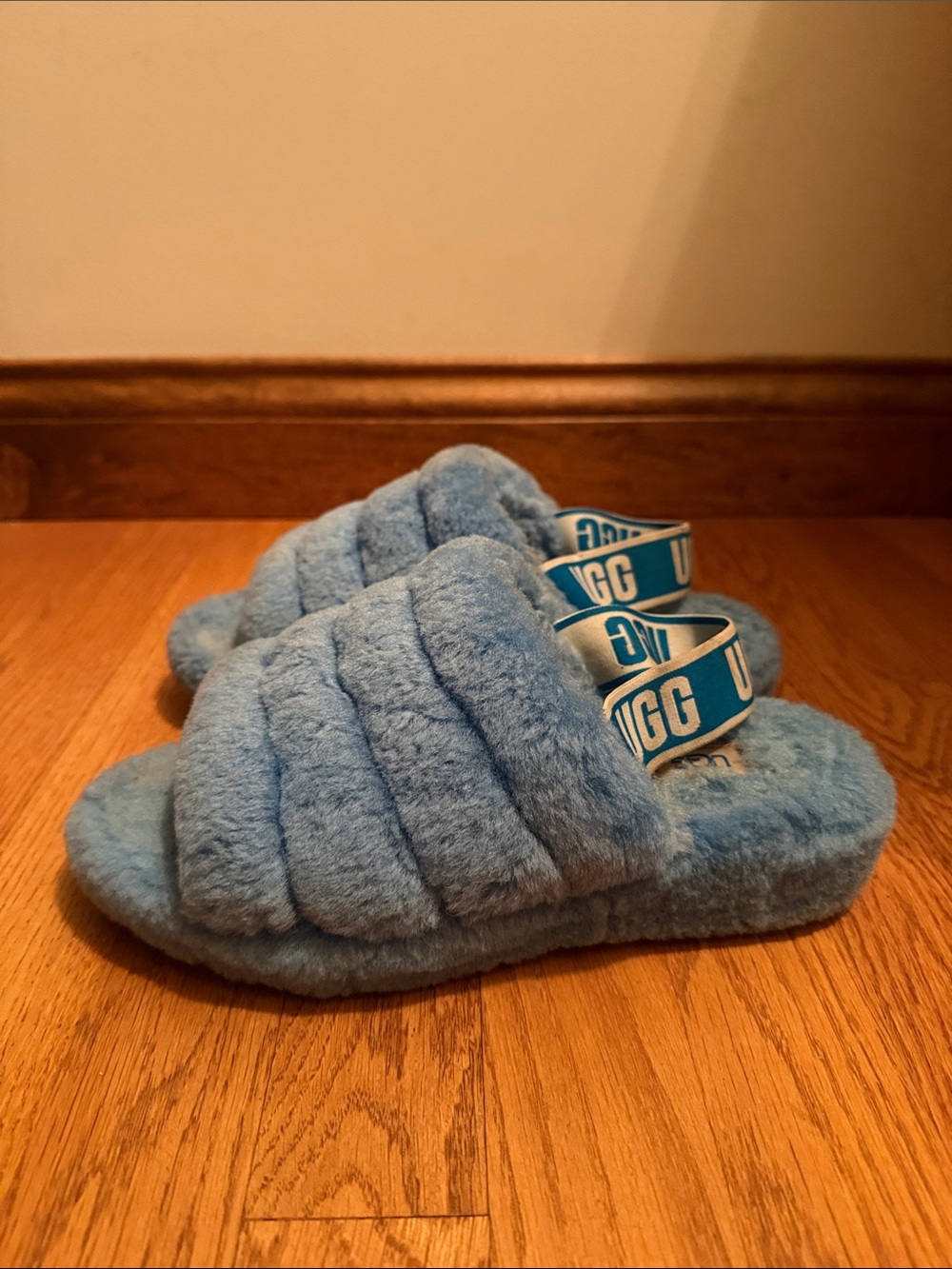 UGG Fluff Yeah Slide Slippers Blue Size 7